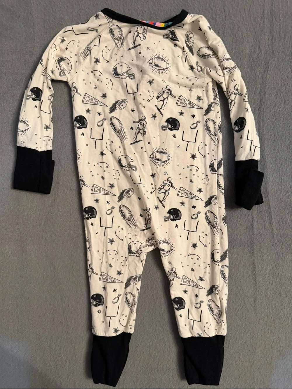 Magnetic Me Baby Boys 3-6 Months Football Footed Sleeper Pajamas